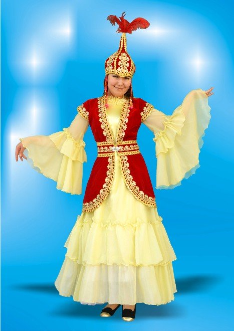 Казахський Національний Костюм, Одяг Казахів, Камзол, Казахська Шапка і Костюм Для Дівчинки
